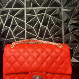 Red shoulder bag