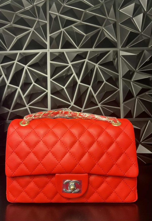 Red shoulder bag