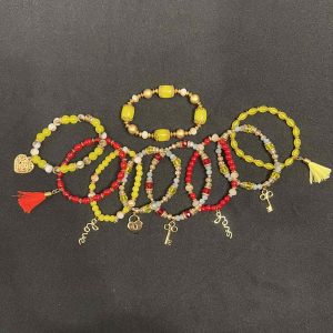 Yellow and Red charm bracelet set