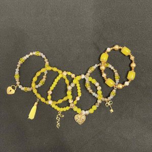 Yellow Charm Bracelet Set
