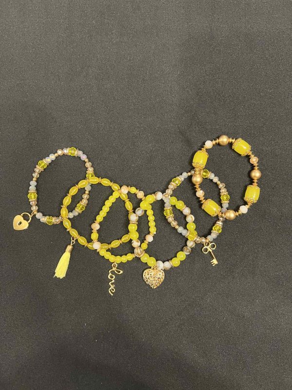 Yellow Charm Bracelet Set